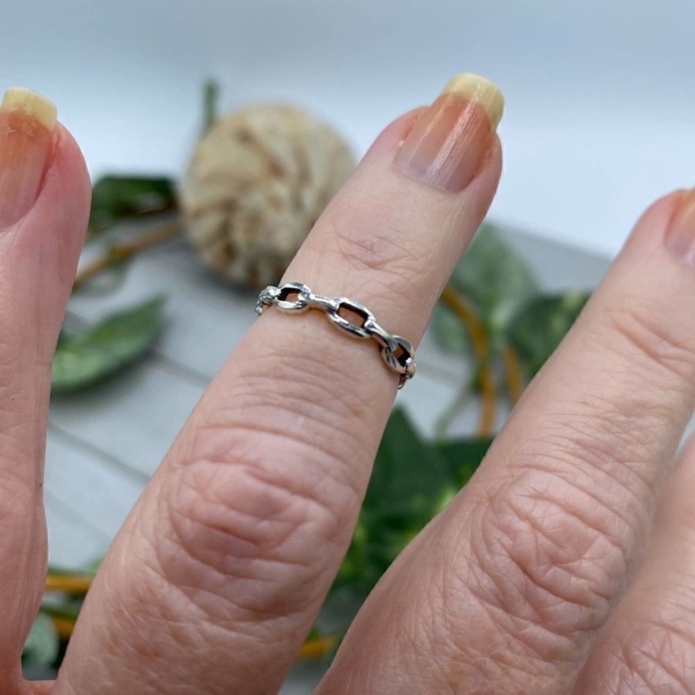 Cable Link Sterling Silver Toe Ring - Picture 2 of 3